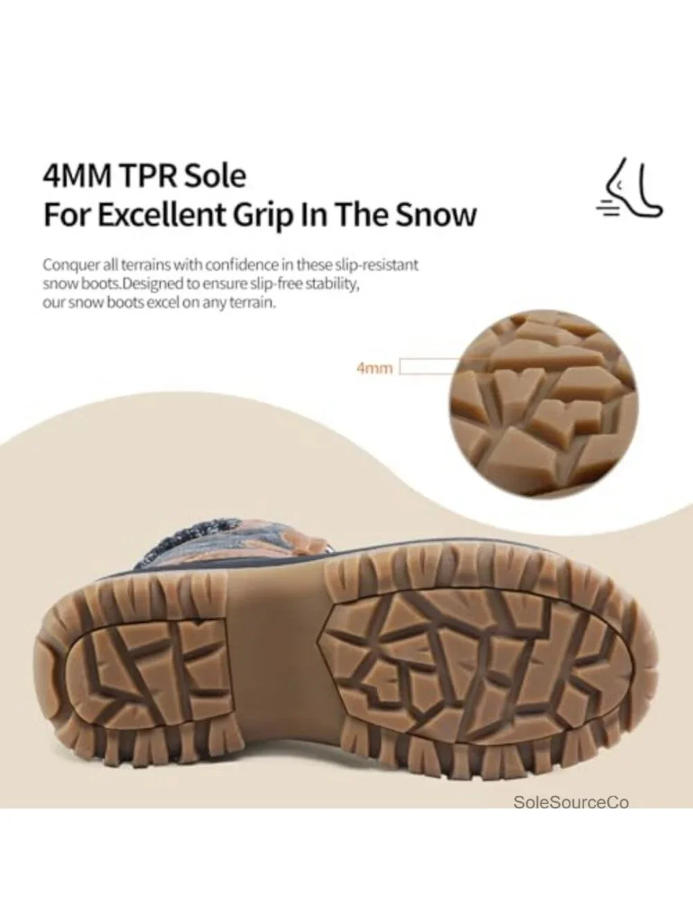 Women's Waterproof Duck Boots Warm Fleece Lined Winter Snow Boots with Knit Cuff